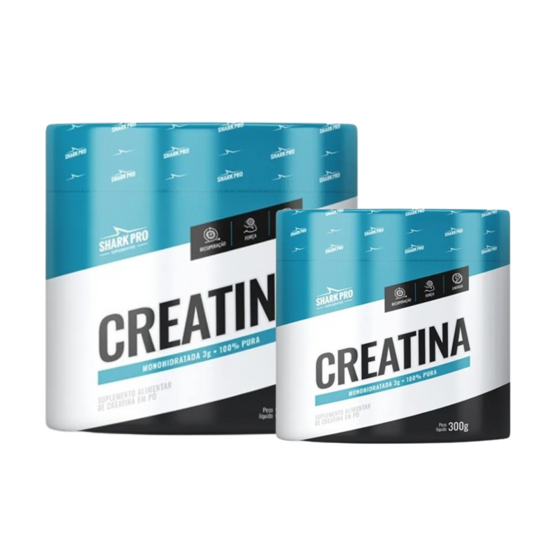 2X Creatina Shark Pro 100% Pura 300g